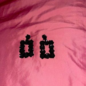 Black Fleur Drop Earrings